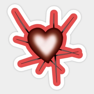 heart with thorns Sticker